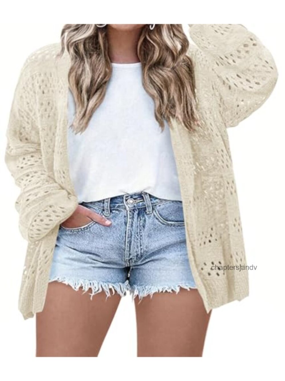 Plus Size Crochet Cardigan Loose Fit Knitted Oversized OPEN Front Sweater